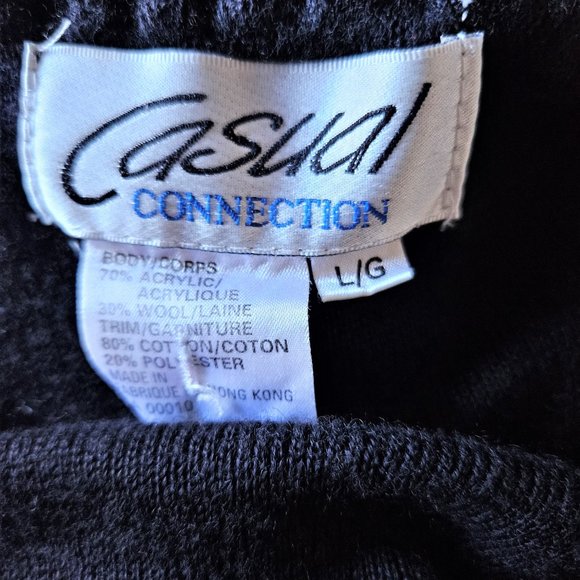 Size L Vintage 1990s Casual Connection Velvet Collar Sweater - Picture 8 of 8